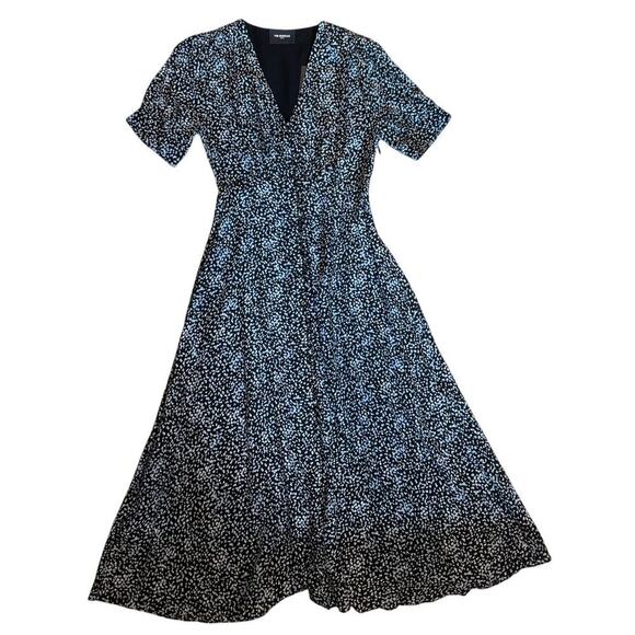 THE KOOPLES PARIS SUMMER DOT DRESS BLACK WHITE BLUE MIDI SIZE 0 - Picture 1 of 4